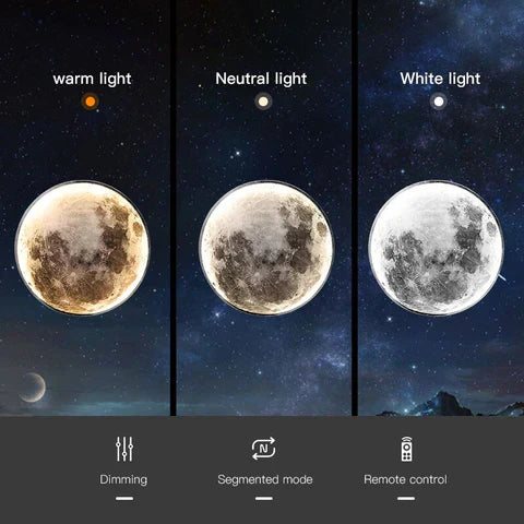 3D LED måne- eller jordloft- eller væglampe